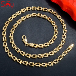 Sunny Jewelry Hiphop Punk Curb Cuban Link Chain Necklace for Women Man Necklace Gold Color Choker Classic Wedding Party Jewelry