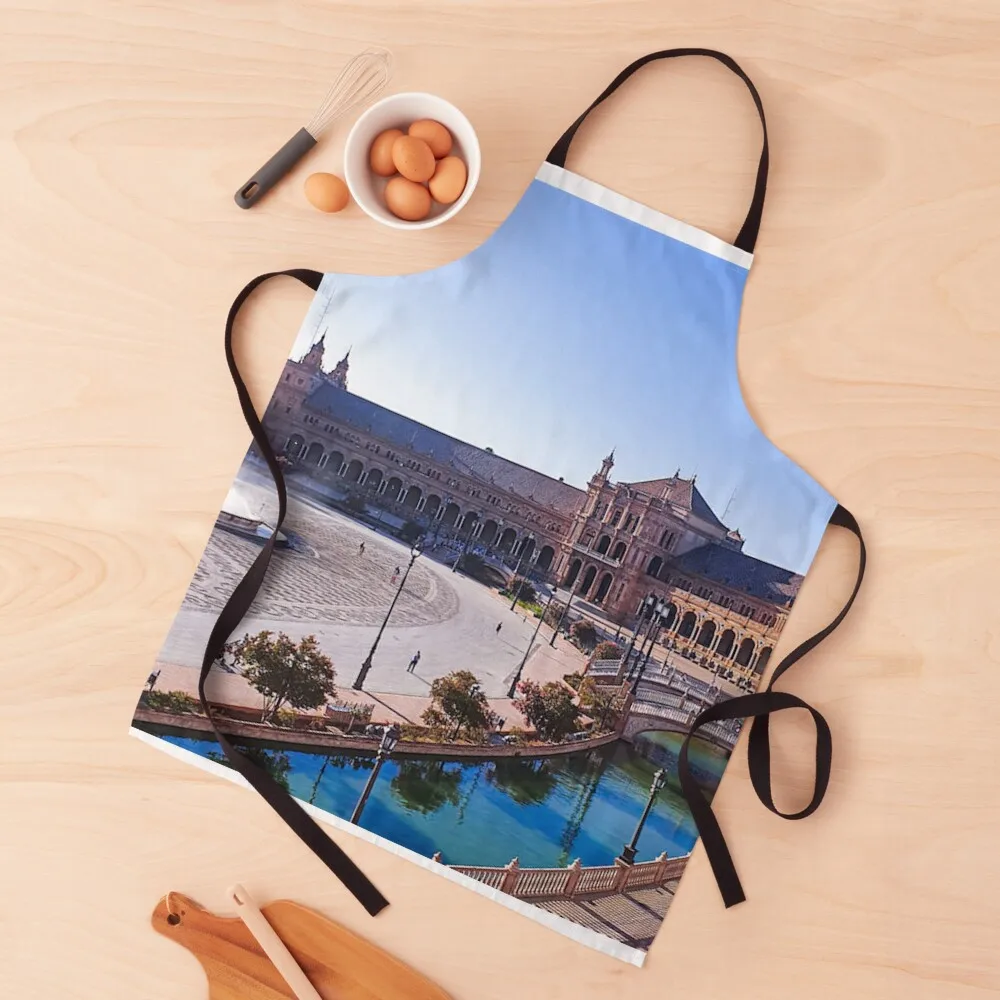 

Sevilla Spain photo view Spanish square Apron Men kitchen men christmas kitchen cloths Apron
