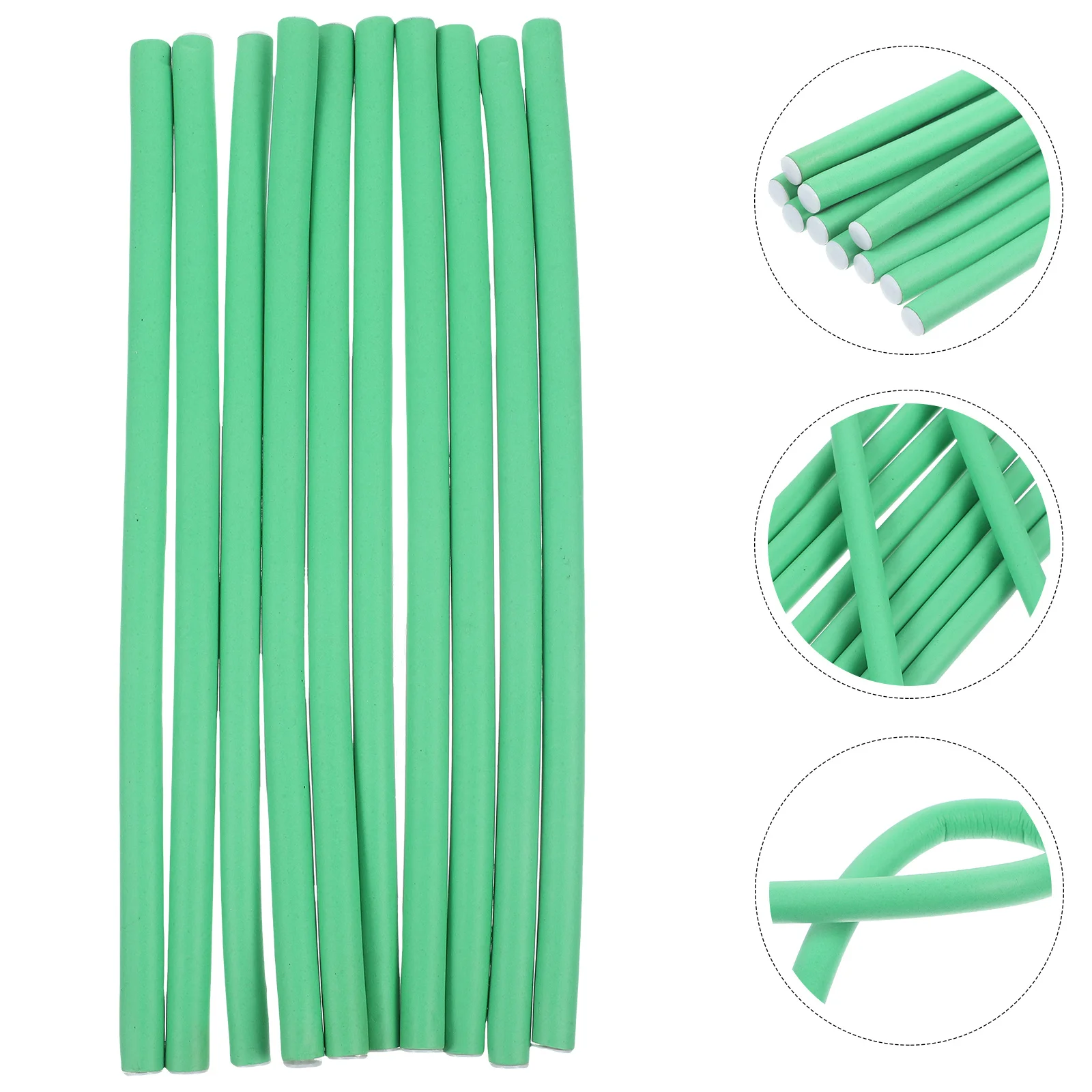 

20pcs 1.0Mm Hair Curling Sponge Flex Rods Cold Sticks For Spiral Curls Long Lasting Heatless Styling Tool Diy Curler