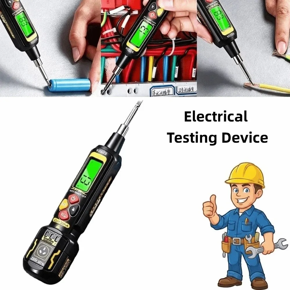 High-Precision Voltage Tester Pen Non Contact Multi-functional Digital Voltage Tester 0-600V Cross-head Flathead