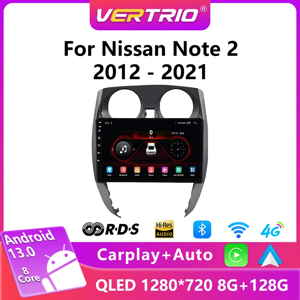 Android 12 Car Radio For Nissan Note 2 E12 2012 - 2021 Multimedia Video Player GPS Navigation Auto 4G Carplay DVD 2 Din Stereo