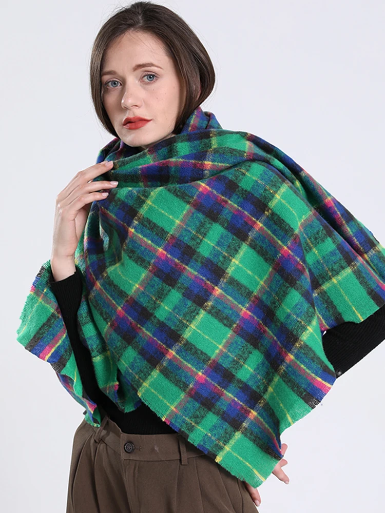 Neue Frauen Männer Schal Winter Vintage Plaid Schal Damen Pashmina Mujer Femme Foulard Bufanda Wrap Schals Echarpe Hiver Unisex