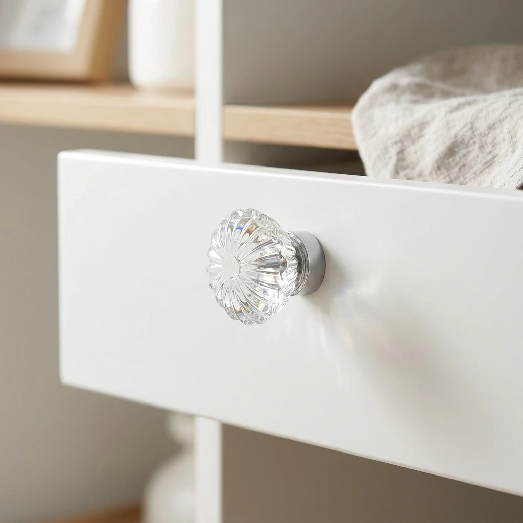 Crystal Cabinet Pull Handles Round Drawer Knobs K9 Crystal Zinc Alloy 35mm for Home Furniture