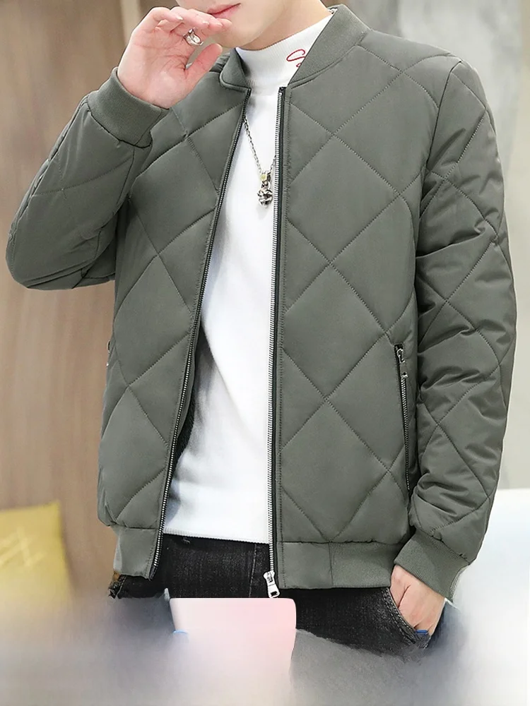 

Men's Faionable ort down Cotton Jaet 2025 Casual Autumn Winter Slim Fit Warm Coat Polyester Fiber Long Sve Zipper