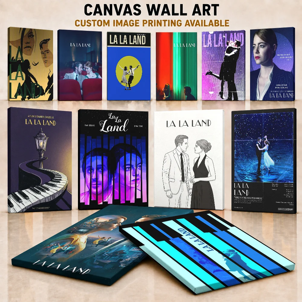 La La Land Canvas Painting Poster Customized Photo Vibrant Musical Cinema Style Canvas Wall Art For Home Theater Jazz Fan Gift