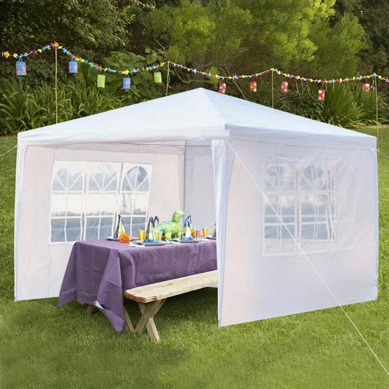 10'x 10'Party Wedding Tent Outdoor Gazebo Canopy Tent Heavy Duty w/3 Sidewalls