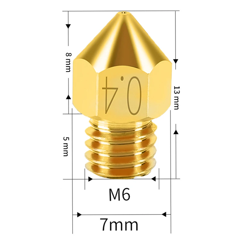 4pcs Brass Swiss MK8 Nozzle M6 Thread Copper MK8 Nozzles For Ender 3 CR10 3D Printer Hotend J-head For 1.75mm Filament