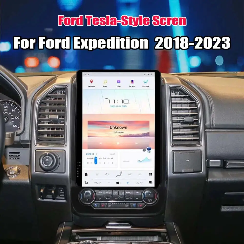 Radio Stereo Mobil Navigasi GPS Layar Tesla 14.4 "untuk Ekspedisi Ford 2018-2022