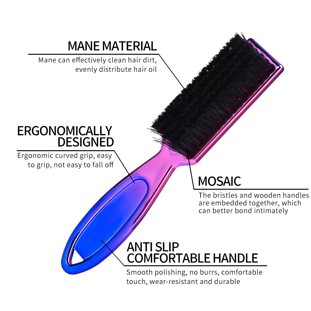 Professional Gradient Hair Cleaning Brush with Handle - Ideal for Men’s Hair and Beard Grooming & Clean-Up of Hair Clippings