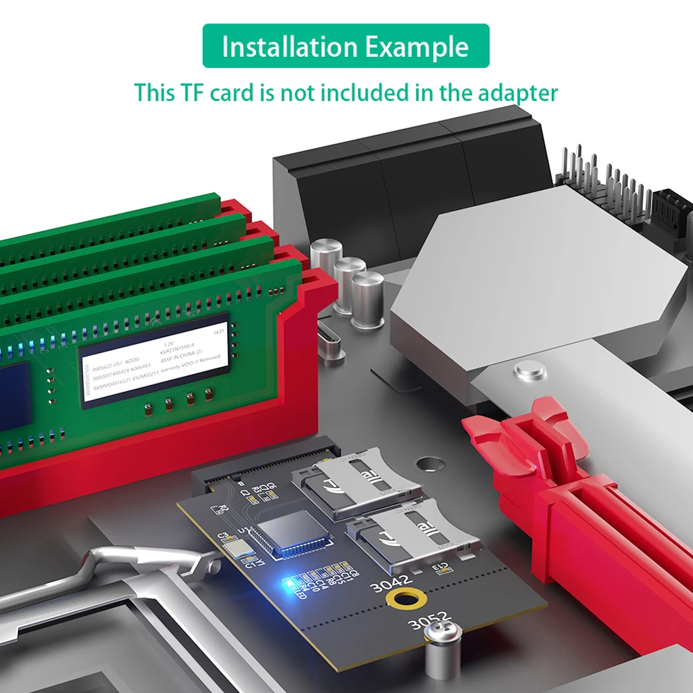 مايكرو SD TF بطاقة إلى M.2 NGFF B مفتاح محول M.2 NGFF B-KEY إلى مايكرو SD TF قارئ بطاقات T-فلاش بطاقة M.2 B بطاقة محول