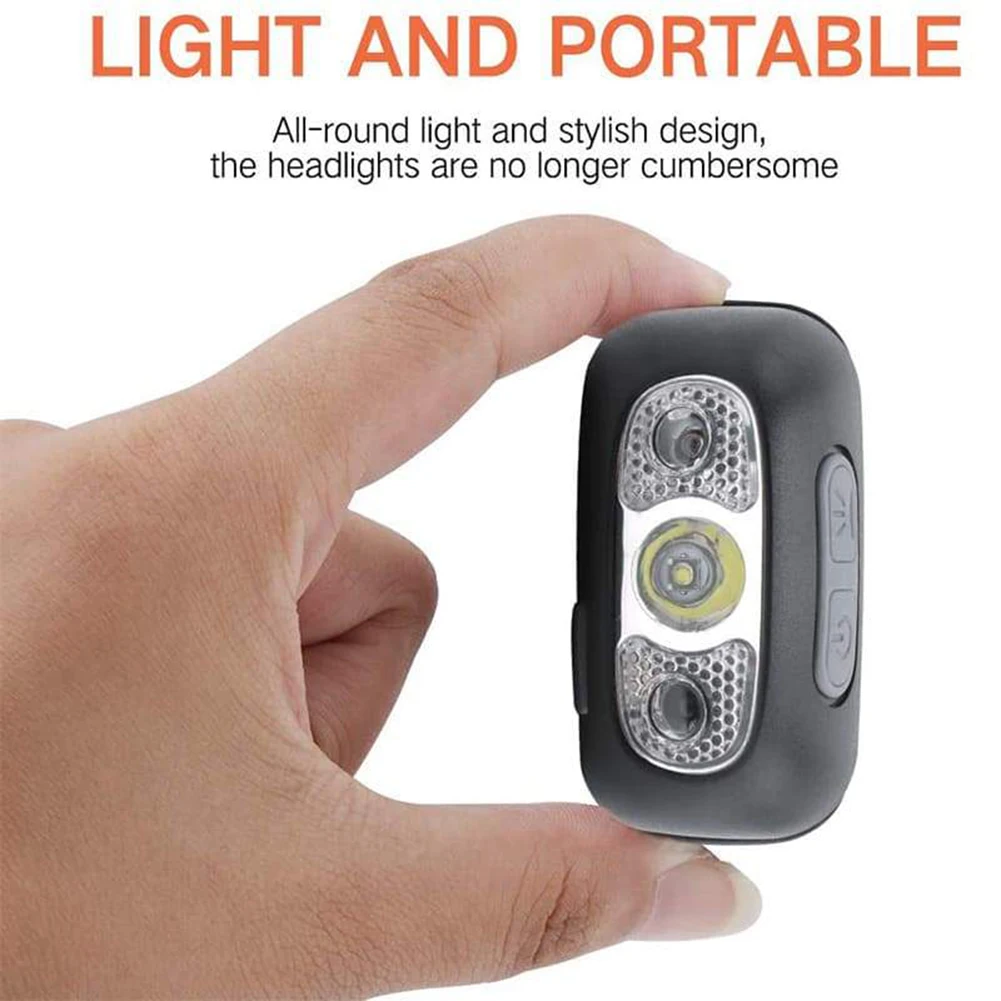 

LED Sensor Headlight USB Charging Waterproof Outdoor Light for Fishing Riding Adjustable Camping Light luz trasera bicicleta
