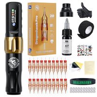 Dragonhawk Tattoo Machine Set Atom2 Wireless Machine Pen with Cartridge Needles Tattoo Gun Kit
