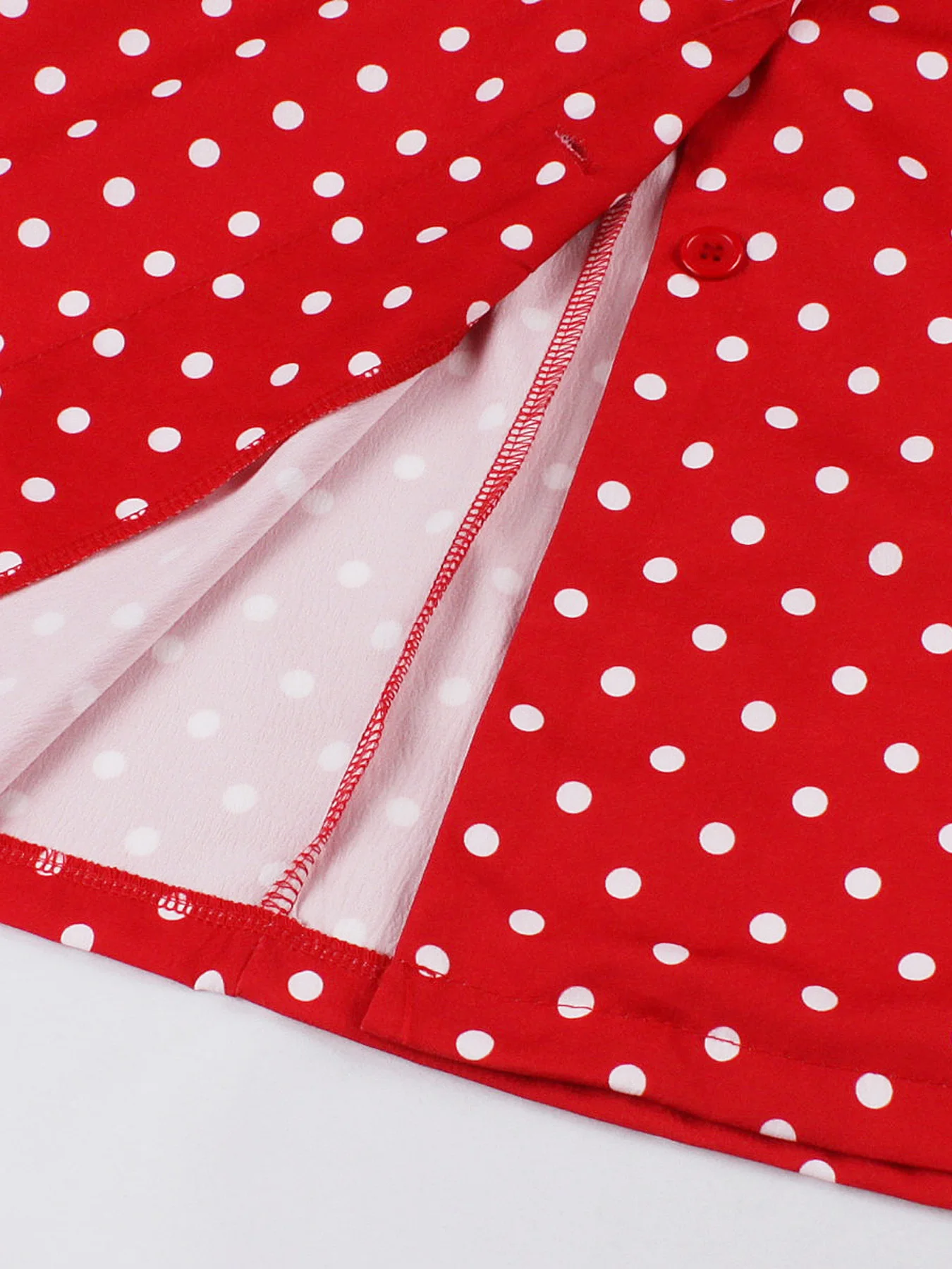 Tonval Turn-Down Collar Single Breasted Red Elegant Dress Cap Sleeve Women Summer 50s Vintage Polka Dot Dresses