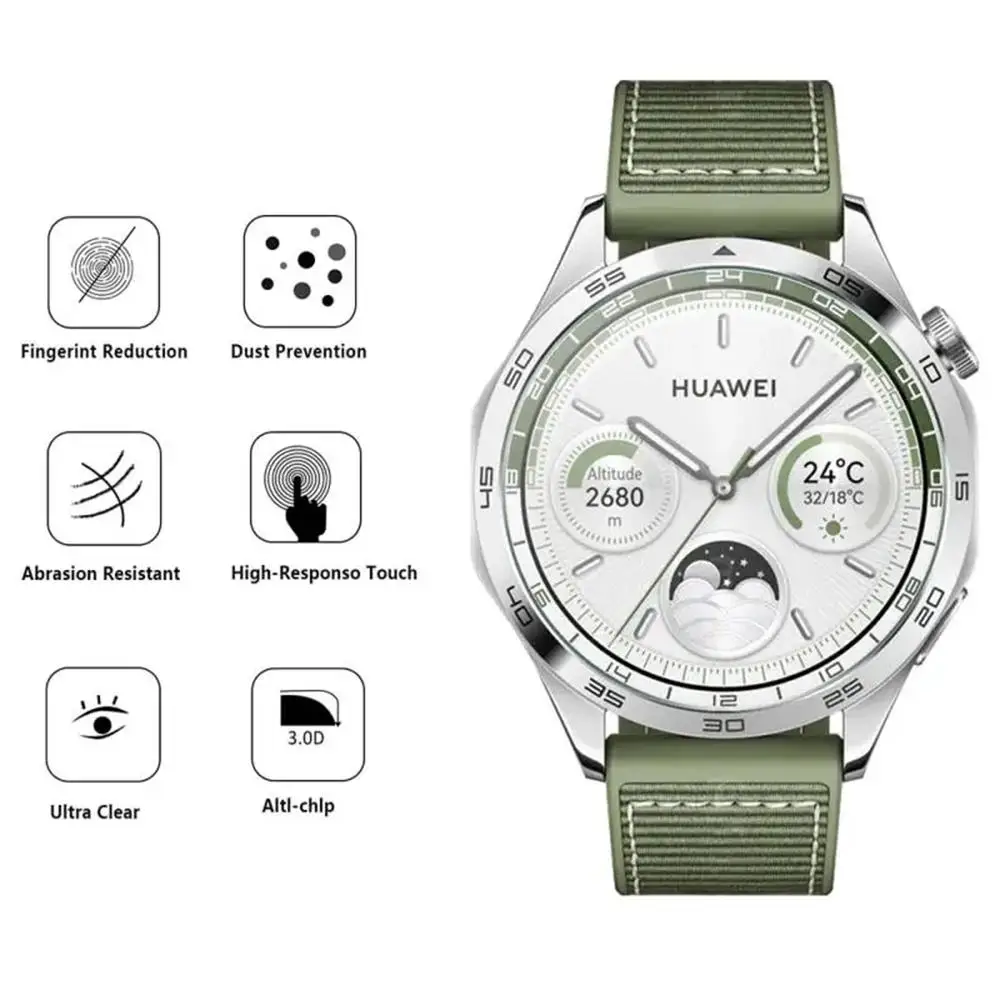 2 Pcs Screen Protector for Huawei Watch GT4 41mm / 46mm Tempered Glass Protection for Huawei Watch GT 4 Anti-Scratch Glass Film