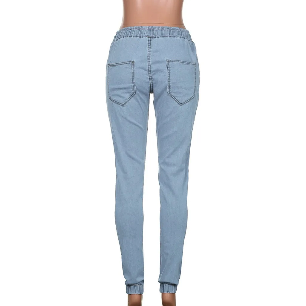 2024 Nieuwe Mode Denim Effen Kleur Potlood Jeans Skinny Mannen Dagelijkse Zakelijke Broek Plus Size Jogger Elastische Taille Broek