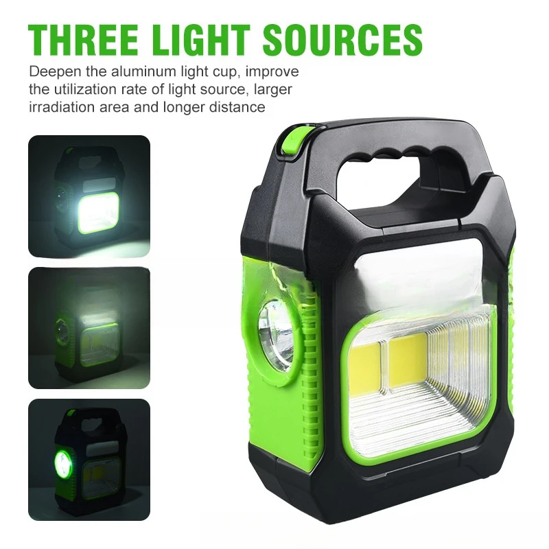 Outdoor Camping Light Strong Light Long Range Solar Rechargeable Portable Light Multi purpose Camping Light Emergency Lamp