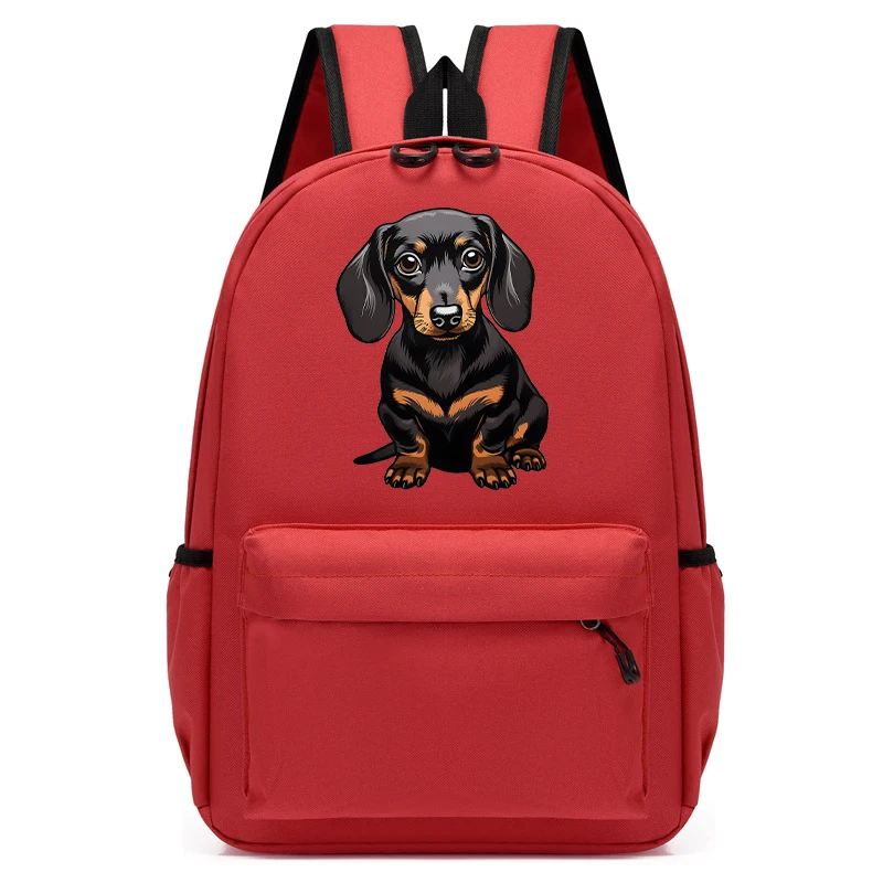 Fashion Children's Backpack Cartoon Dachshund Dog Graphic School Bag Kids Boys Girls Kindergarten Student Schoolbag Back Pack