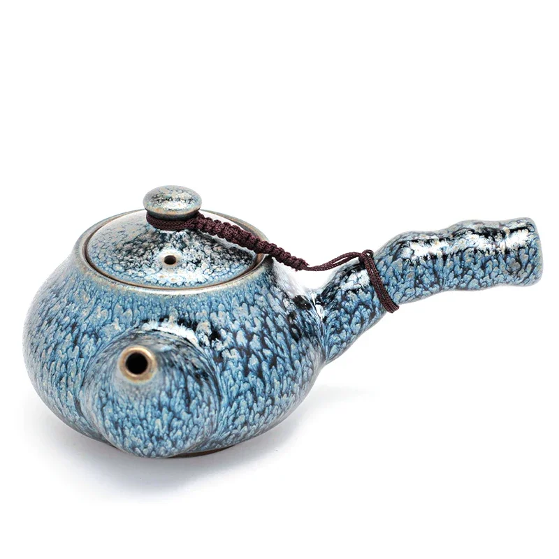 Nanping Raw Mine Jianzhan Side Handle Tea Pot, Large Single Pot, Tea Brewery, Iron Body, Kung Fu, Ceramic Tea Set Filtering