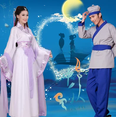 زي هانفو الأنيق للرجال والنساء، أزياء الأداء على الطراز الصيني القديم، زي موسيقي صغير مكون من قطعتين، صيف #4