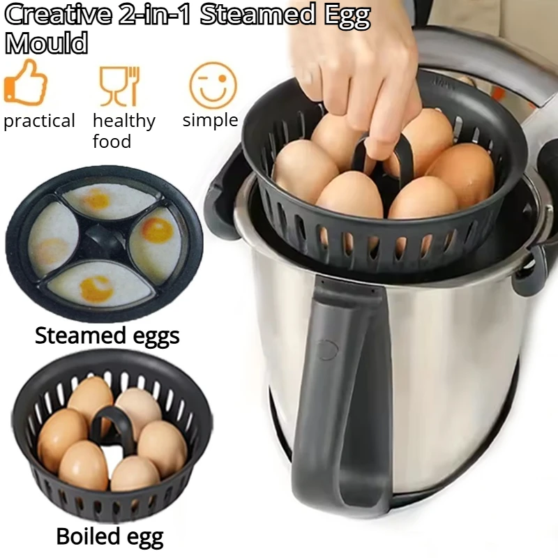 Herramienta para cocinar al vapor y hervir huevos 2 en 1 de calidad alimentaria, adecuada para Thermomix TM5 TM6, alimentos complementarios resistentes al calor, brunch