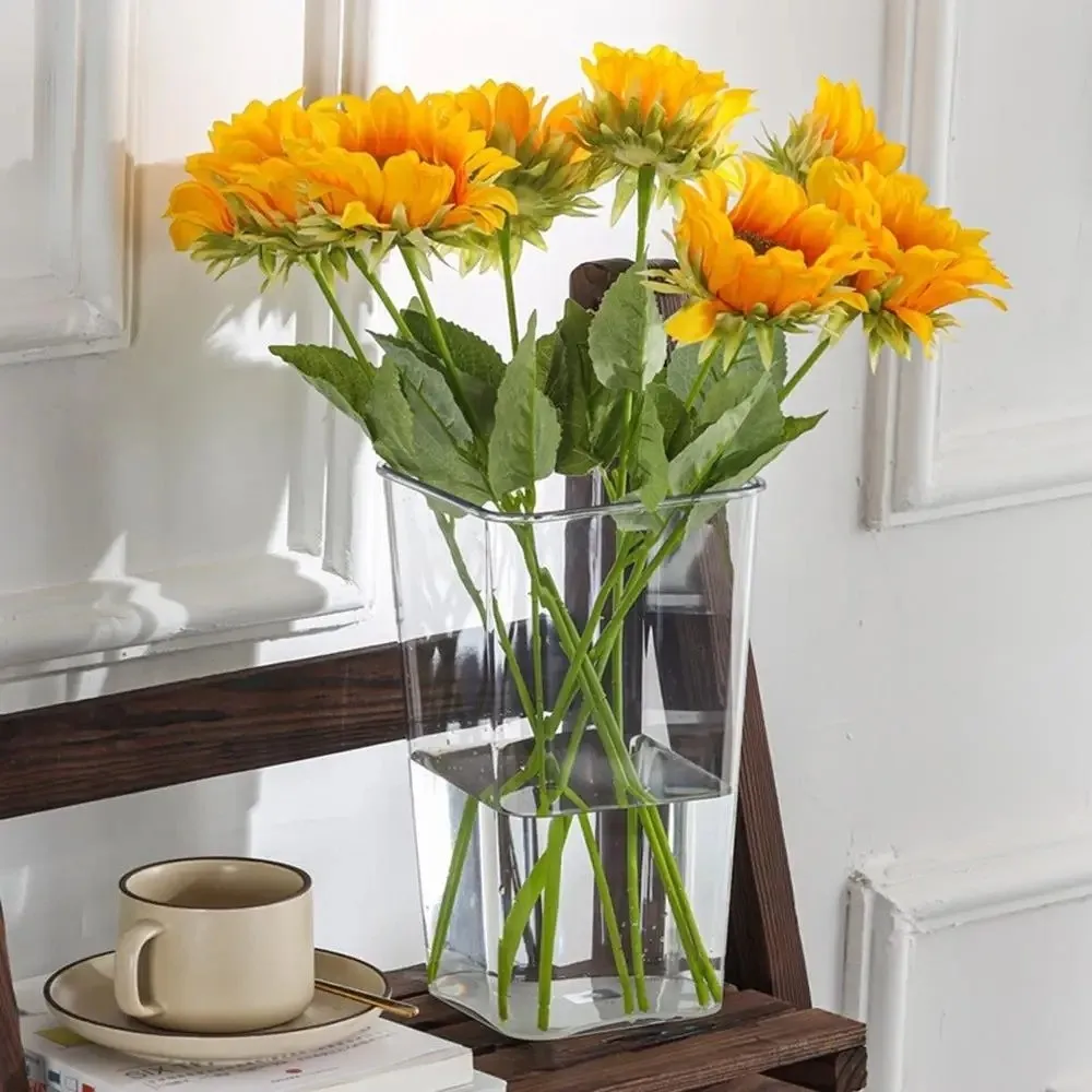 Nordic Style Flower Vase Modern Transparent Deep Water Flower Pot Acrylic Flower Arrangement Floating Candle Holder Living Room