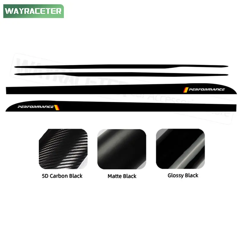 4 Pcs/Set M Performance Door Side Upper Stripes Sticker Waist Line Graphics Decal For BMW 5 Series 530e 530i 540i G30 G31 520