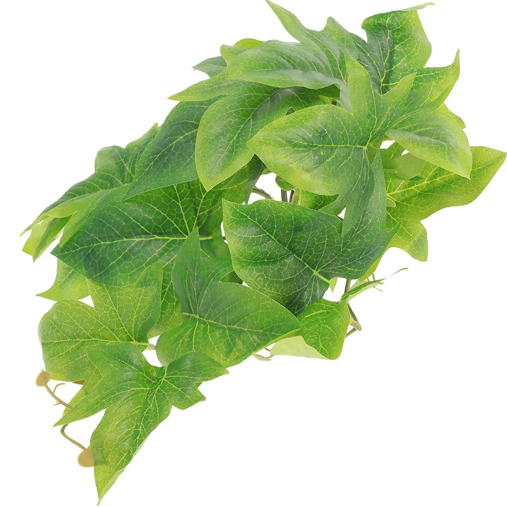 

Artificial Hanging Leaf Reptile Plant Green Lifelike Decor for Terrarium Lizard Tank Landscape Fake Plants Indoor Live Reptile