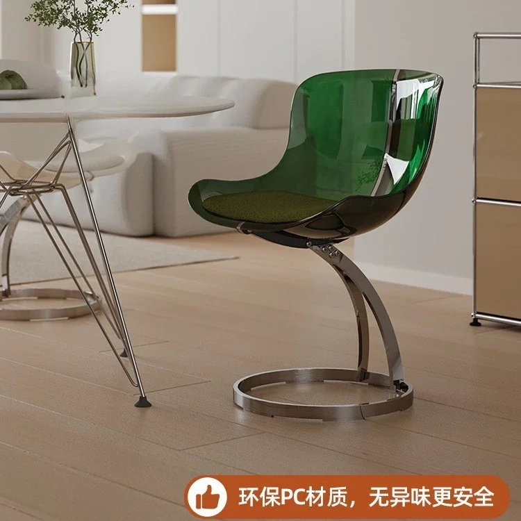 

Обеденный стул, дизайнерский креативный ресторанный стул со спинкой, прозрачный стул для макияжа знаменитостей в Интернете