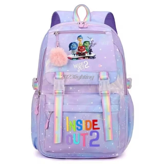 Inside Out2 Backpacks Gradient Ramp Girls High-capacity Light Travel Bag School Backpack for Women Men Lovely Casual Mochilas