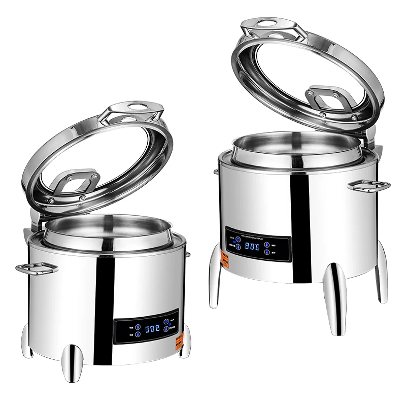 

Коммерческая электрическая супница для отелей, подогреватель еды из нержавеющей стали для фуршета, 220В, кухонное оборудование с моторными компонентами