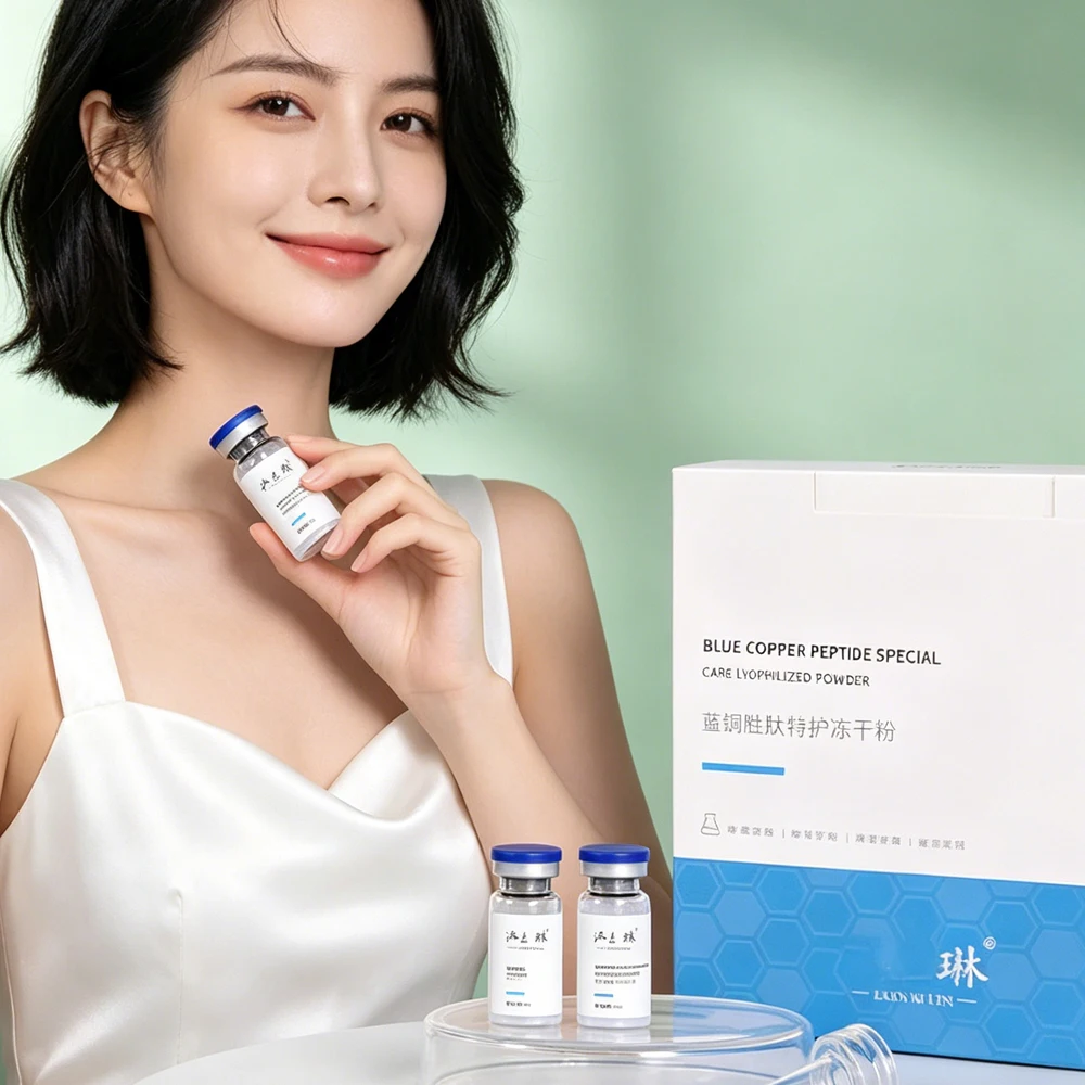 

GHK-Cu Blue Copper Peptide 100 мг, лиофилизированный порошок, бустер для кожи, восстанавливающая, осветляющая, увлажняющая, питательная сыворотка для лица