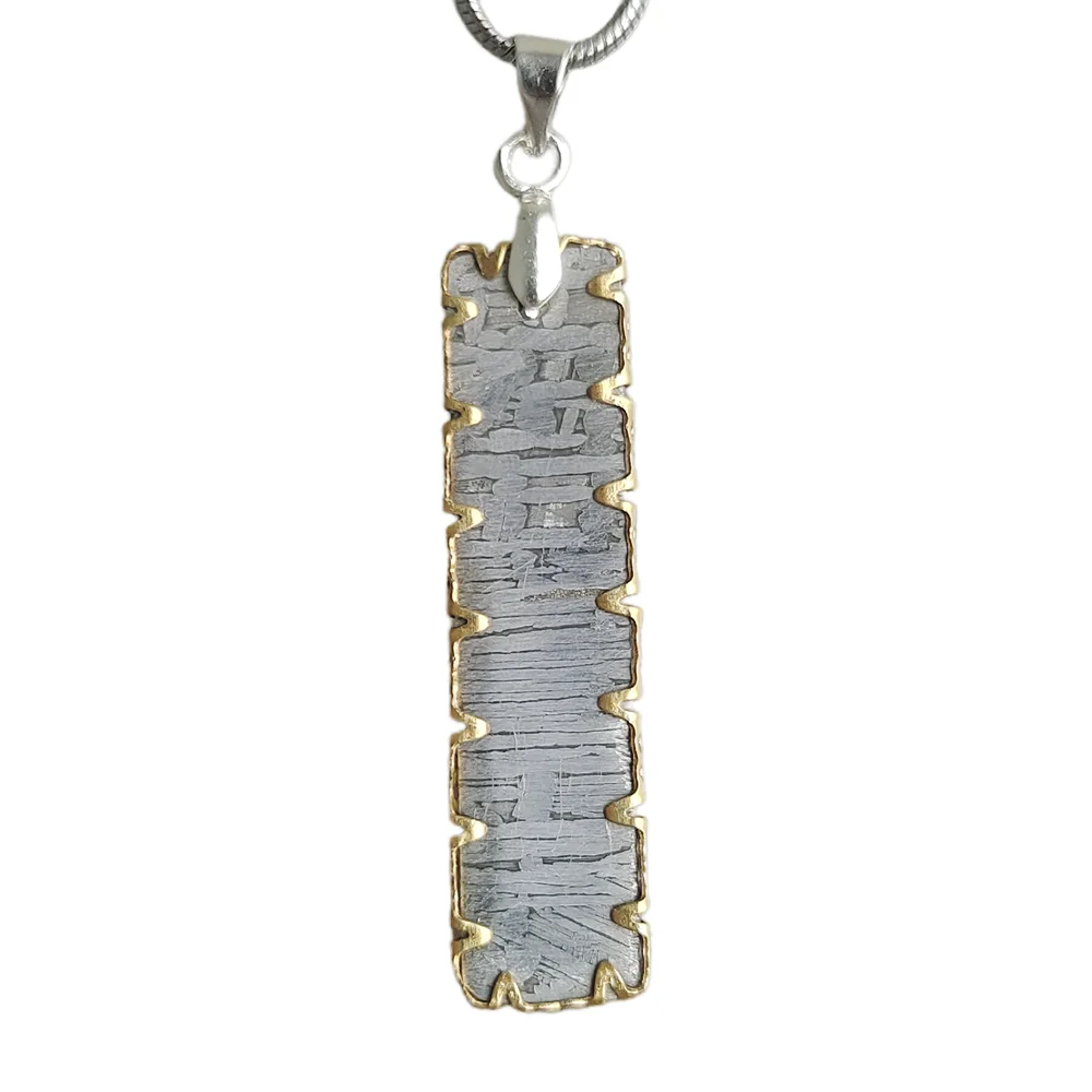 Muonionalusta Iron Meteorite Necklace Meteorite Specimen Collection Natural Iron Meteorite Material Pendant - TD143