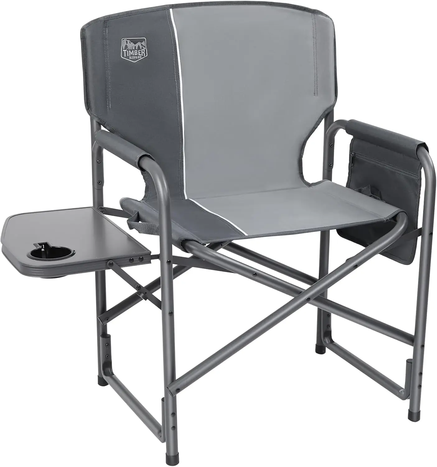 

Lightweight Oversized Camping Chair, Portable Aluminum Directors Chair with Side Table Detachable Side Pocket for O