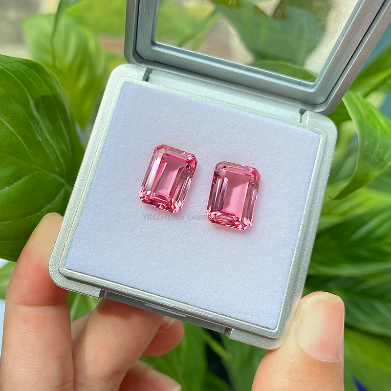 High quality Pink Color PapalachaOCT STEP Lab Grown Loose Gemstone For Jewelry Making