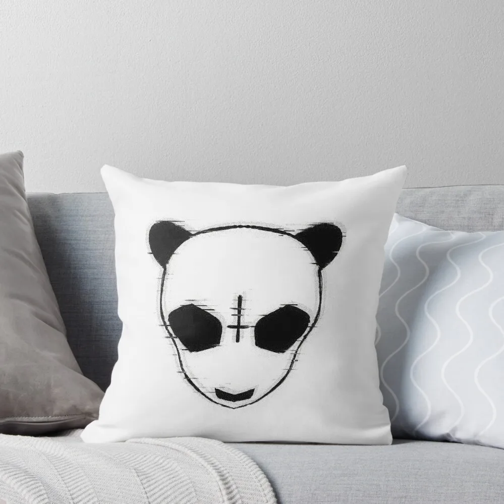 

Cro Rapper Mask, Glitch Effect, black/white, transparent Throw Pillow Decorative Sofa Cushions pillows decor home pillow