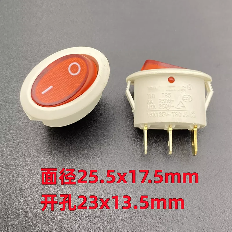 Original authentic TH1 T85 boat type switch button with light 3 pin 2 high current 15A oval power supply warping switch