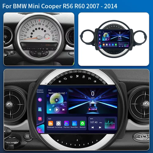 Imagen 2 del producto Radio de coche Android 16 para BMW Mini Cooper R56 R60 R51 2006 - 2015 GPS Carplay navegación estéreo Auto DSP BT DVD reproductor Multimedia
