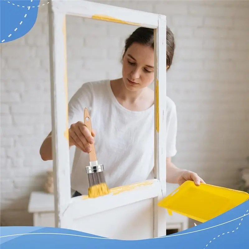 ABSS-Painting Supplies Set Of 18 Pieces Includes Paint Brush, Roller, Cup, Sponge, Tray Liner& Mixing Stick For Cabinet Painting