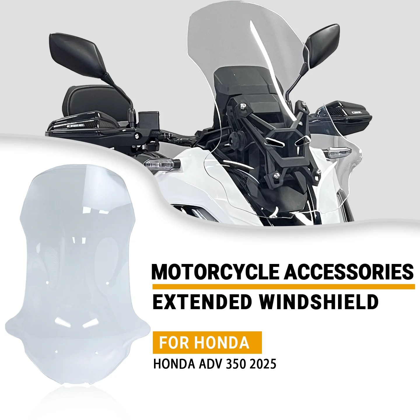 

For Honda ADV350 Frontwindshield 2022 2023 2024 2025 adv350 350 Raised Racing Windscreen