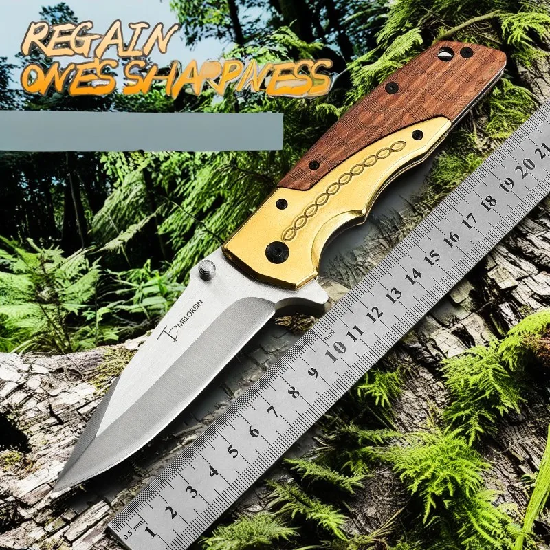 High hardness folding fruit knife with sharp edges, outdoor stainless steel portable and portable multifunctional camping knife