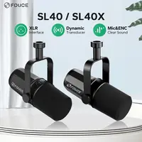FDUCE Micrófono dinámico SL40X/SL40 Auriculares integrados de metal Aislamiento acústico de salida para podcasts, transmisión en vivo y juegos