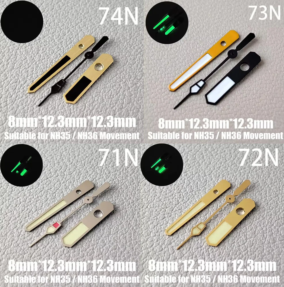 NH35 Hands Watch Hands NH36 Hands Color Hands Green Luminous Hands Second Hands Watch Accessories Suitable For NH35/36 Movement