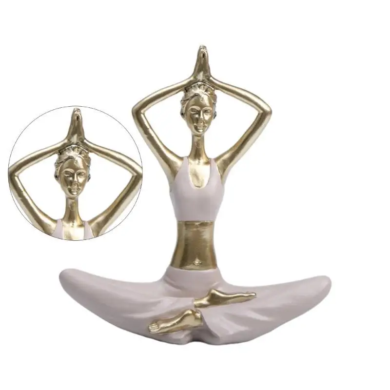 E8BD Meditation Zens Yoga Figurine Modern Statue Sculpture Table Centerpiece Crafts