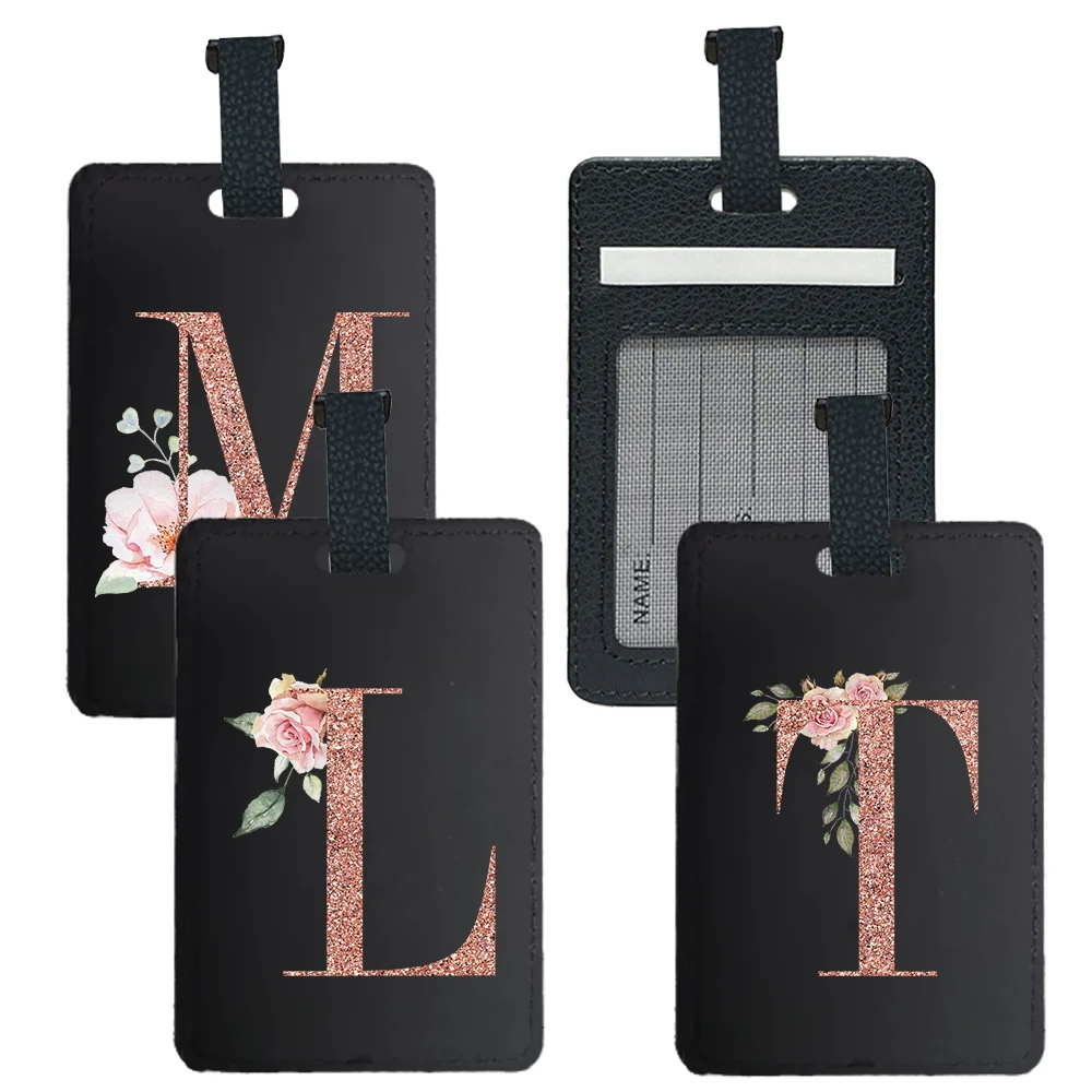 

Деловая багажная бирка из искусственной кожи, необходимая обложка для паспорта для путешествий, креативные этикетки для чемоданов, унисекс, узор из розового золота