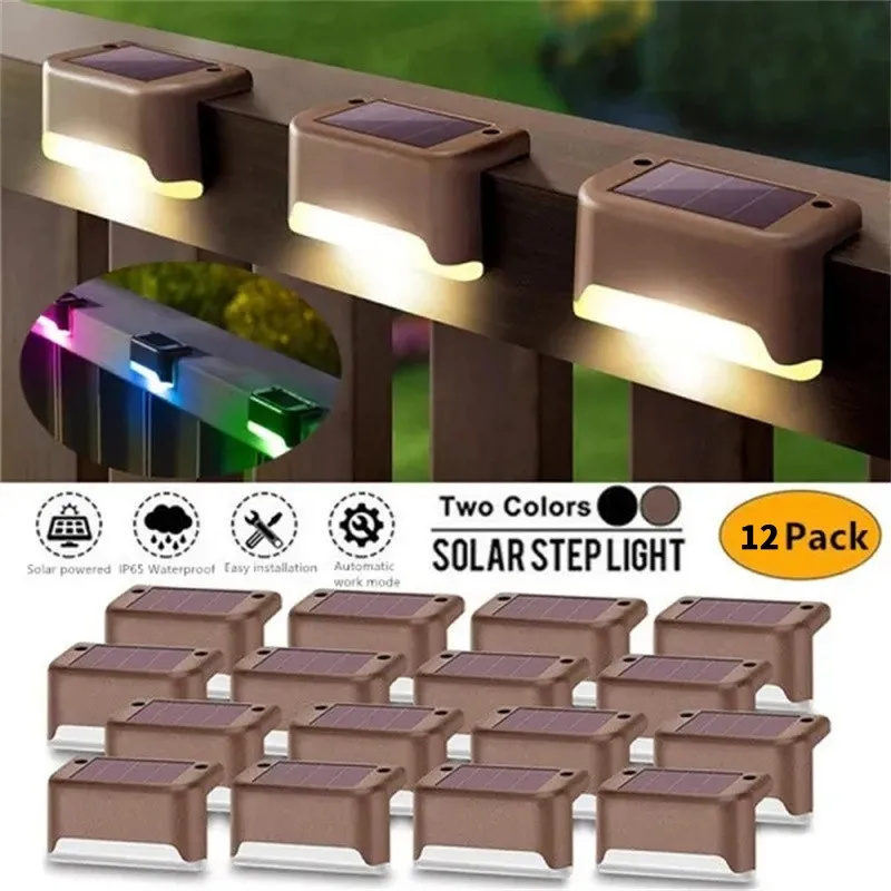 

4/8/12 Pack LED Solar Deck Lights IP65 Waterproof Solar Wall Fence Light Outdoor Garden Pathway Yard Patio Stairs Steps Lamps