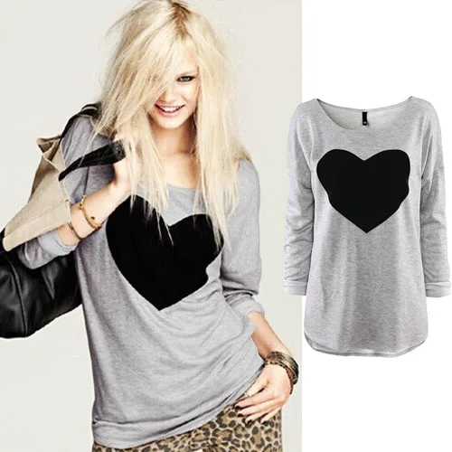 

Женские футболки с сердечками, свободные повседневные уличные топы с круглым вырезом и принтом Ne для молодых взрослых, весна-осень-зима