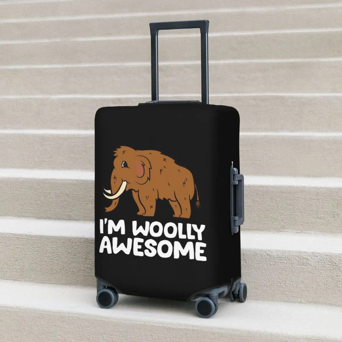 

I'm Woolly Awesome Cute Woolly Mammoth Suitcase Cover Protection Elastic Trip Luggage Protector Covers for 18-32 Inch