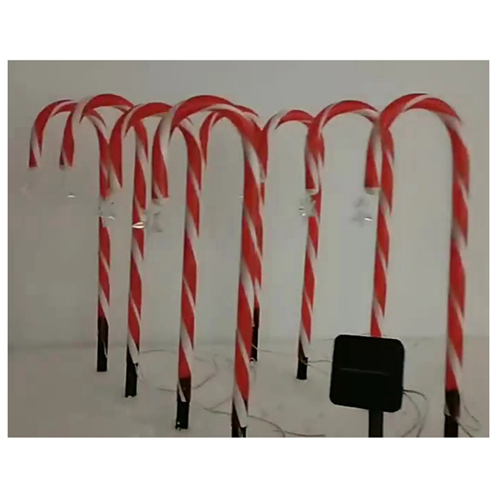 WCS-24X Solar Christmas Cane Ground Lights Light String Candy Star Cane Lawn Landscape