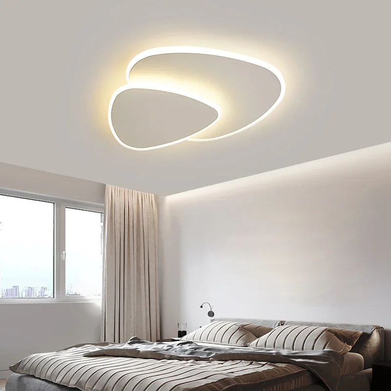 Modern Minimalist White Acrylic LED Ceiling Lamp Design Personality Art Decor Master Bedroom Hotel Study Indoor Lighting Fixture