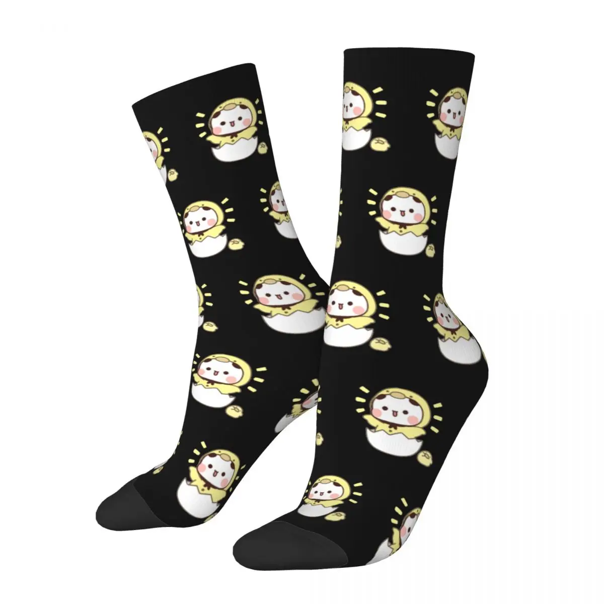 Hip-hop Cute Little Chicken Bubu Open Sports Socks Bubu and Dudu Polyester Middle Tube Socks for Women Men Breathable